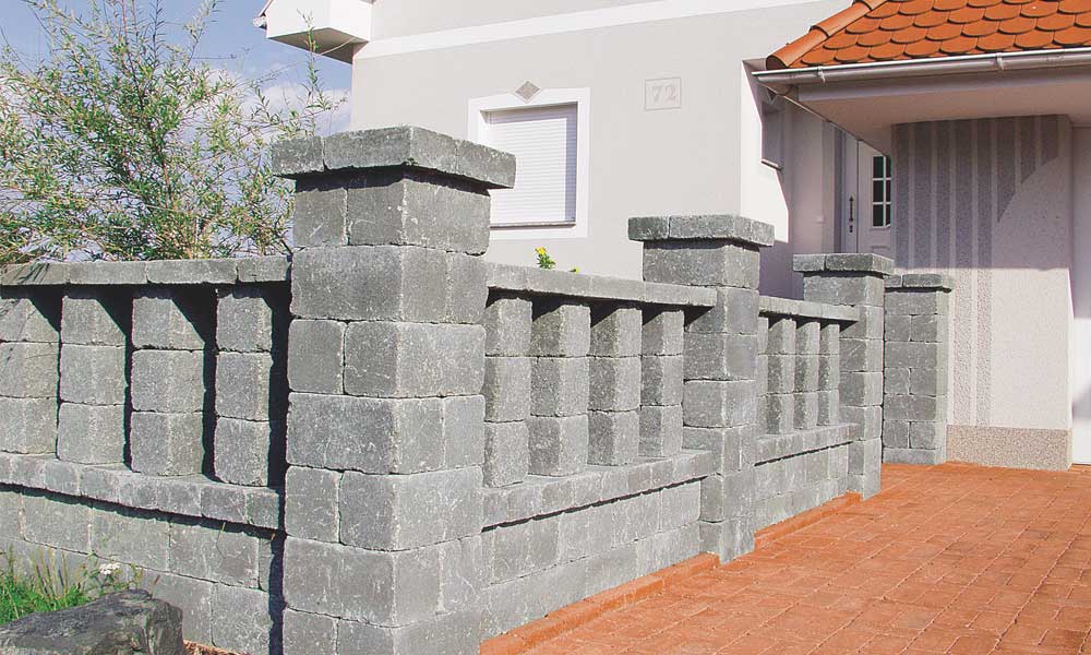 Zaun- und Mauerstein Grado anthrazit Zaun- und Mauerstein Grado anthrazit