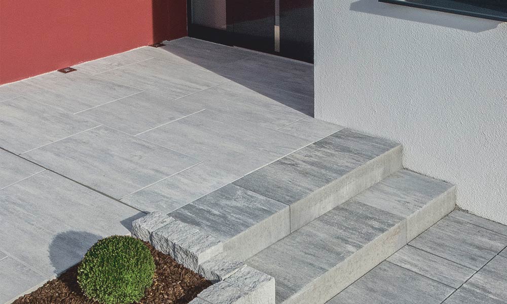 Largo Bodenplatten 89,8 x 59,8 cm, 59,8 x 59,8 cm und 59,8 x 29,8 cm eisgrau-schattiert Largo Bodenplatten 89,8 x 59,8 cm, 59,8 x 59,8 cm und 59,8 x 29,8 cm eisgrau-schattiert