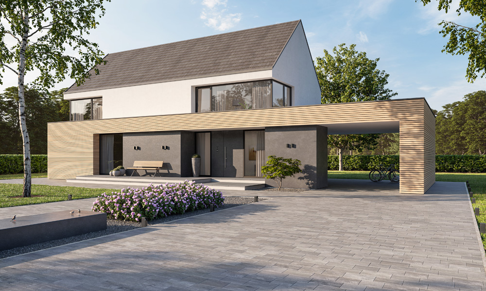 Cadea B20 VG4 steingrau-schattiert kombiniert mit in-lite Wegeleuchte ACE dark Cadea B20 VG4 steingrau-schattiert kombiniert mit in-lite Wegeleuchte ACE dark