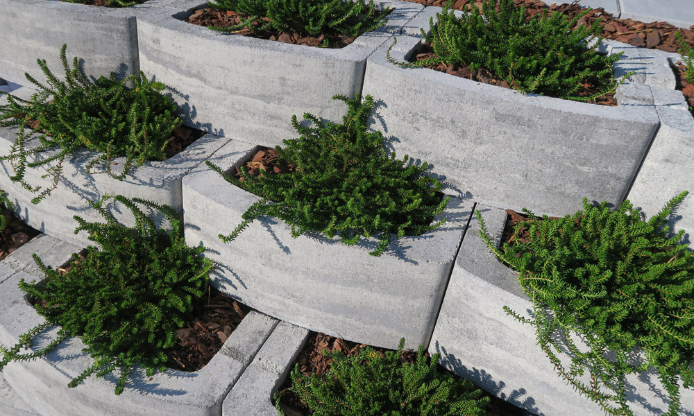 Pflanzstein Planta 36,5 x 38 x 15 cm granitgrau-schattiert Pflanzstein Planta 36,5 x 38 x 15 cm granitgrau-schattiert