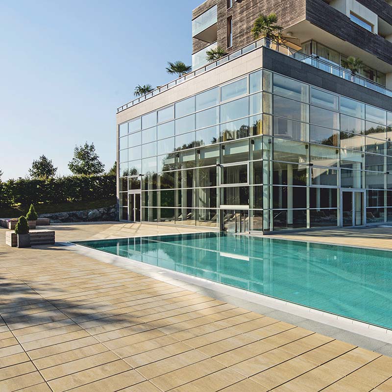 Hotels Largo Bodenplatte sandgelb-schattiert Terrassenplatten Friedl Steinwerke Hotels Largo Bodenplatte sandgelb-schattiert Terrassenplatten Friedl Steinwerke