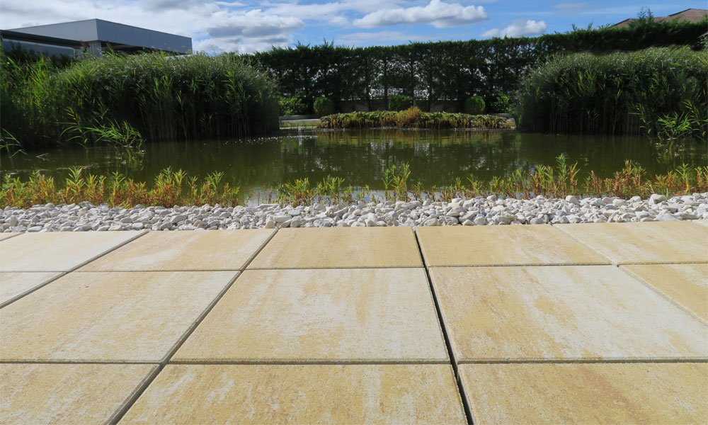 Nuavo Bodenplatte 49,8 x 49,8 x 4 cm sandgelb-schattiert