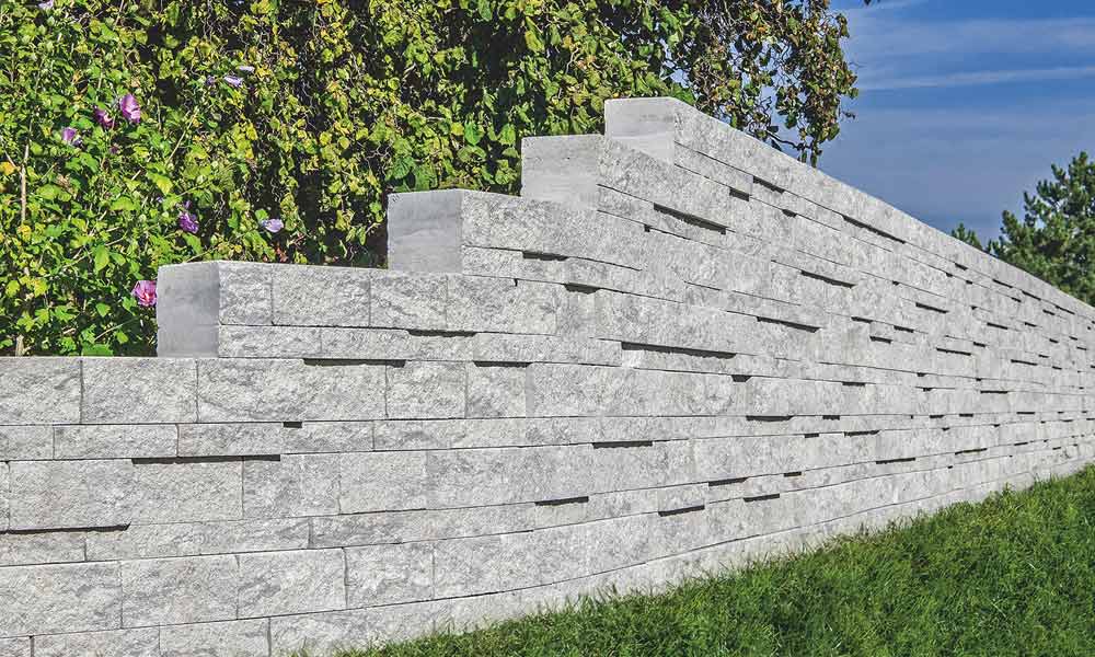 Mauerblock Momento 60 x 24 x 7,5 cm und 60 x 24 x 15 cm eisgrau-schattiert Mauerblock Momento 60 x 24 x 7,5 cm und 60 x 24 x 15 cm eisgrau-schattiert